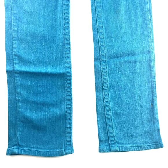 Forever 21 Women Jeans Straight Cut Y2K Statement Denim Retro Bright Blue Sz 27 - Picture 3 of 13